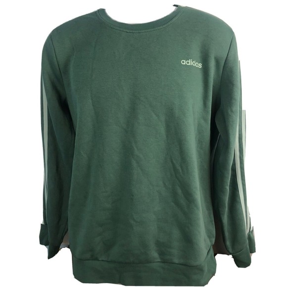 Adidas Sweatshirt Men's XL Green  Pullover Sweater 3 Stripes Logo Gym - Picture 1 of 4